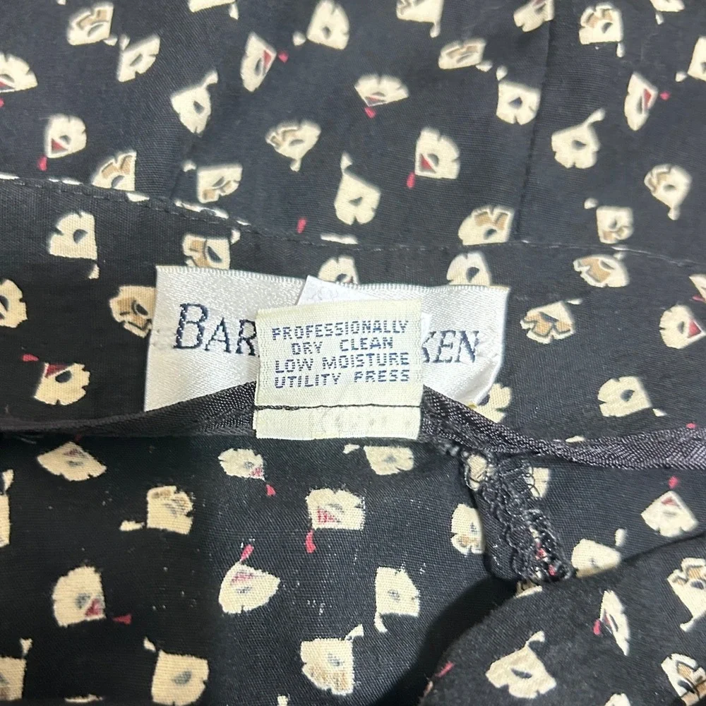 Barry Bricken Maxi Skirt 12 Black Abstract‎ Floral Wrap Romantic Boho Cottage